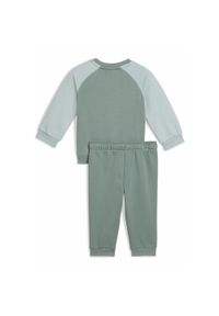 Puma - Zestaw dla małych dzieci Minicats Essentials z raglanową bluzą PUMA Green Moon. Kolor: zielony. Materiał: guma, prążkowany. Wzór: nadruk