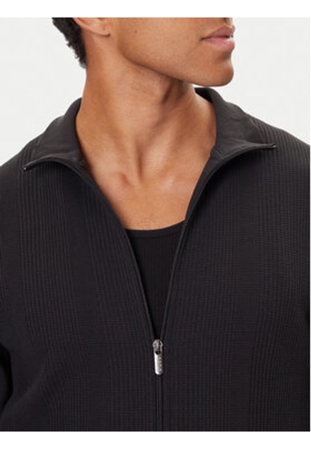 BOSS Bluza Structure 50559332 Czarny Regular Fit. Kolor: czarny. Materiał: syntetyk, bawełna