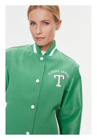 Tommy Jeans Kurtka bomber Letterman DW0DW15958 Zielony Regular Fit. Kolor: zielony. Materiał: syntetyk