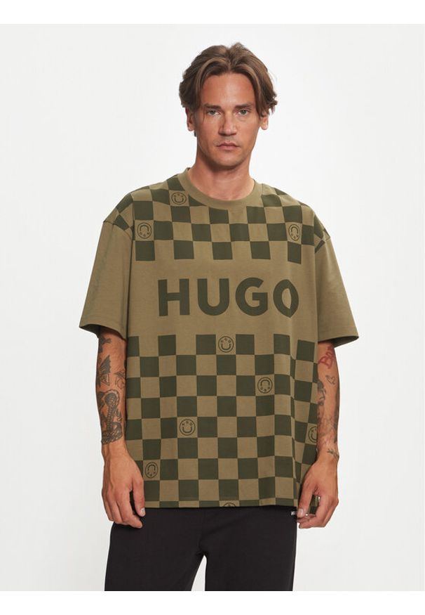 Hugo T-Shirt Narliparo 50517942 Zielony Loose Fit. Kolor: zielony. Materiał: bawełna