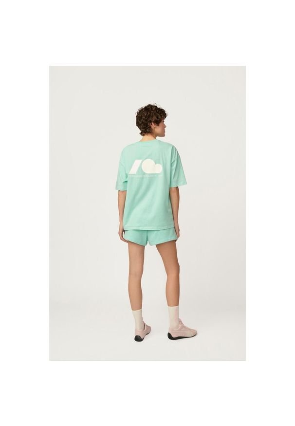 Szorty Kubota miętowe damskie. Kolor: miętowy. Materiał: bawełna, dresówka, materiał. Długość: krótkie. Sezon: lato