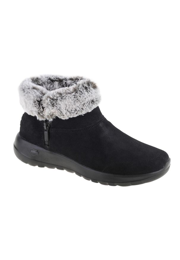 skechers - Buty do chodzenia damskie Skechers ON The GO Joy Savvy. Wysokość cholewki: za kostkę. Zapięcie: zamek. Kolor: czarny. Materiał: materiał, syntetyk. Szerokość cholewki: normalna. Sezon: zima. Styl: sportowy