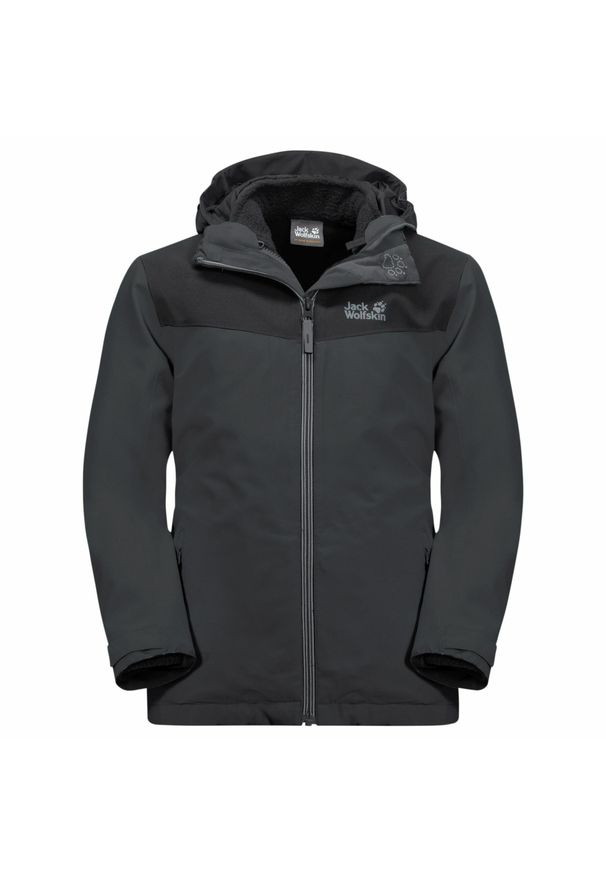 Kurtka dziecięca 3 w 1 Jack Wolfskin snowfrost. Kolor: czarny