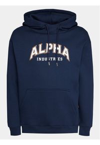 Alpha Industries Bluza College 146331 Granatowy Regular Fit. Kolor: niebieski. Materiał: syntetyk