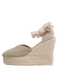 Manebi Espadryle Heart-Shaped Wedge Espadrilles O 7.1 WH Beżowy. Kolor: beżowy. Materiał: materiał #6