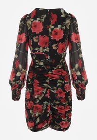 Born2be - Czarna Sukienka Dopasowana z Marszczeniem Kassissa. Okazja: na co dzień. Kolor: czarny. Materiał: jeans. Typ sukienki: proste. Styl: elegancki, casual #5