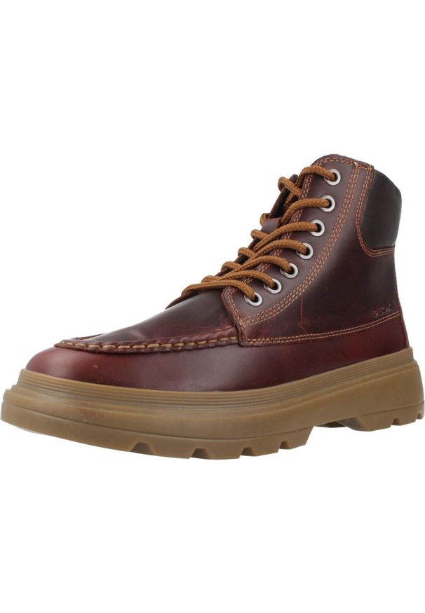 Geox - Buty GEOX J KIDDARTAH BOY Bordeaux. Kolor: czerwony, brązowy, wielokolorowy. Materiał: syntetyk, tkanina, skóra. Sport: turystyka piesza