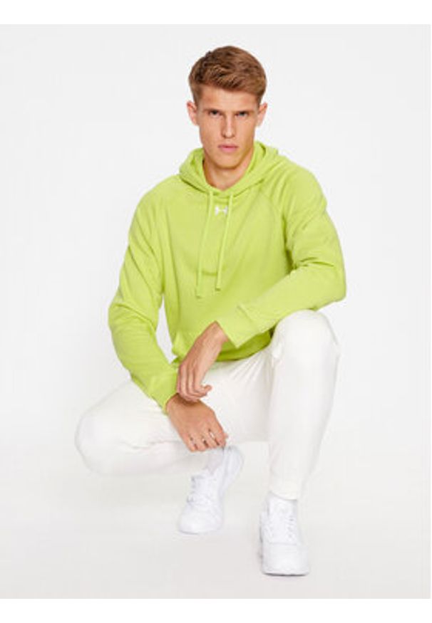 Under Armour Bluza Ua Rival Fleece Hoodie 1379757 Żółty Loose Fit. Kolor: żółty. Materiał: bawełna