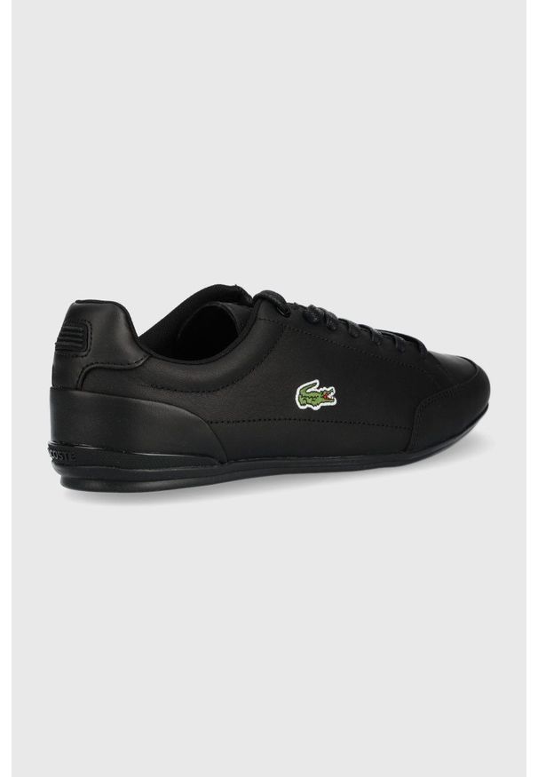Lacoste sneakersy skórzane CHAYMON CRAFTED 0722 1 kolor czarny. Nosek buta: okrągły. Zapięcie: sznurówki. Kolor: czarny. Materiał: skóra. Sport: bieganie