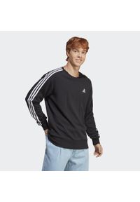 Adidas - Essentials French Terry 3-Stripes Sweatshirt. Kolor: czarny. Materiał: materiał