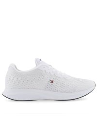 TOMMY HILFIGER - Buty Tommy Hilfiger Lightweight Runner FM0FM04563-YBS - białe. Okazja: na co dzień. Kolor: biały. Materiał: materiał, poliester, guma, kauczuk. Szerokość cholewki: normalna #1