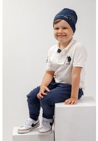 Jamiks czapka dziecięca Benito kolor granatowy z cienkiej dzianiny. Kolor: niebieski. Materiał: dzianina