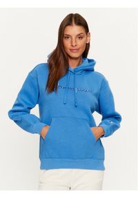 Champion Bluza Hooded Sweatshirt 116677 Niebieski Custom Fit. Kolor: niebieski. Materiał: bawełna, syntetyk