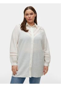 Vero Moda Curve Sukienka koszulowa Chris 10301894 Biały Regular Fit. Kolor: biały. Materiał: syntetyk. Typ sukienki: koszulowe #1