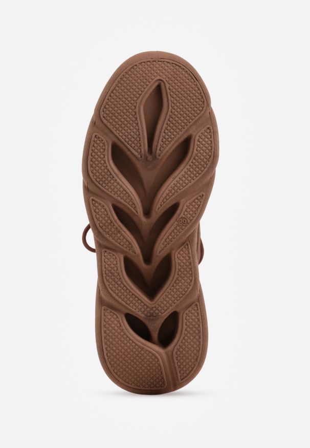 Renee - Brązowe Streetwearowe Sneakersy z Siateczki na Perforowanej Podeszwie Clythusa. Nosek buta: okrągły. Kolor: brązowy. Materiał: skóra, materiał. Sezon: lato. Obcas: na obcasie. Wysokość obcasa: niski