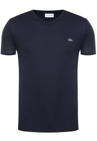 Lacoste T-Shirt TH6710 Granatowy Regular Fit. Kolor: niebieski. Materiał: bawełna