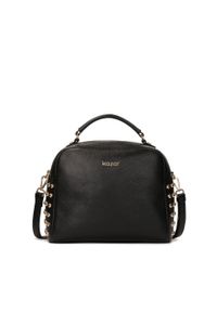 Kazar - Duża skórzana torebka typu kuferek. Kolor: czarny. Wzór: aplikacja. Materiał: skórzane. Styl: elegancki, rockowy, klasyczny #1
