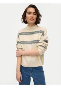 Vero Moda Golf Dazzle 10310850 Beżowy Loose Fit. Typ kołnierza: golf. Kolor: beżowy. Materiał: syntetyk