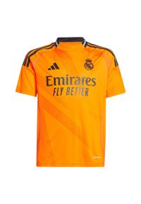 Adidas - Koszulka Real Madrid 24/25 Away Kids. Kolor: pomarańczowy. Materiał: materiał #2