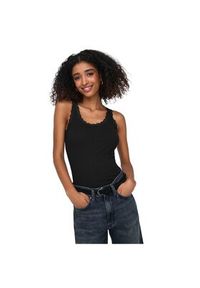 only - ONLY Top Sara 15345994 Czarny Slim Fit. Kolor: czarny. Materiał: bawełna #3