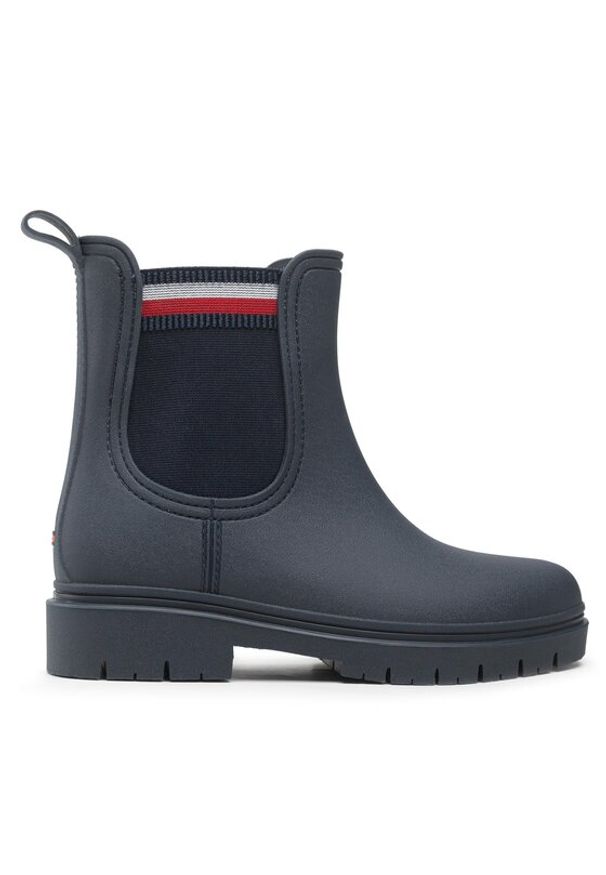 TOMMY HILFIGER - Tommy Hilfiger Kalosze Rain Boot Ankle Elastic FW0FW06774 Granatowy. Kolor: niebieski