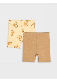 Sinsay - Krótkie legginsy 2 pack - beżowy. Kolor: beżowy. Długość: krótkie