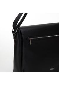 Wittchen - Męska torba na laptopa 13” z matowej ekoskóry na ramię czarna. Kolor: czarny. Materiał: skóra ekologiczna. Wzór: aplikacja. Styl: casual #4