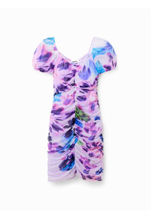 Desigual Sukienka codzienna MONSIEUR CHRISTIAN LACROIX June 23SWVK88 Fioletowy Slim Fit. Okazja: na co dzień. Kolor: fioletowy. Materiał: syntetyk. Typ sukienki: proste. Styl: casual