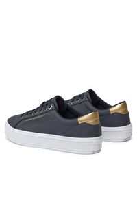 TOMMY HILFIGER - Tommy Hilfiger Sneakersy Essential Vulc Leather Sneaker FW0FW07778 Granatowy. Kolor: niebieski. Materiał: materiał #4