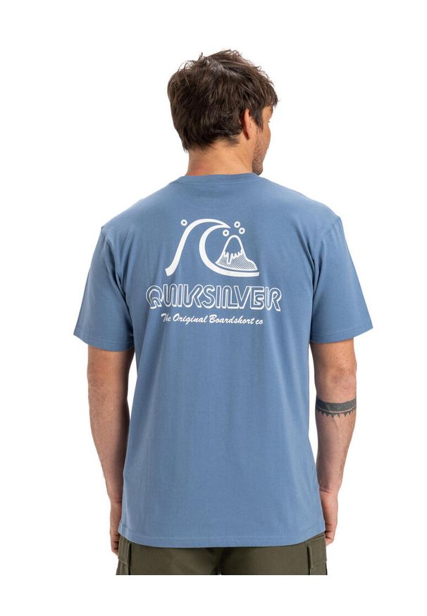 Quiksilver - Koszulka z krótkim rękawem dla Mężczyzn EVO ORIGINAL Niebieski. Kolor: szary, niebieski, wielokolorowy. Materiał: materiał, bawełna. Długość rękawa: krótki rękaw. Długość: krótkie