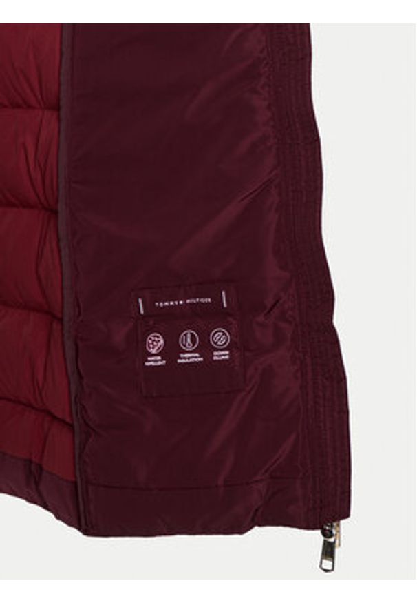 TOMMY HILFIGER - Tommy Hilfiger Kurtka puchowa Heritage WW0WW43234 Bordowy Regular Fit. Kolor: czerwony. Materiał: syntetyk. Sezon: zima