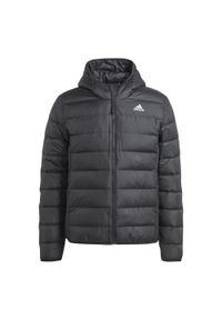 Adidas - Kurtka puchowa adidas czarna z stałym kapturem. Typ kołnierza: kaptur. Kolor: czarny. Materiał: poliester, puch #1