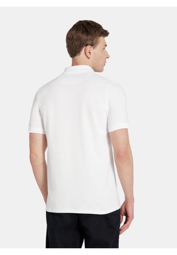 Pako Lorente - PAKO LORENTE - T-shirt polo w białym kolorze. Typ kołnierza: polo. Kolor: czarny, różowy, biały. Materiał: bawełna, elastan