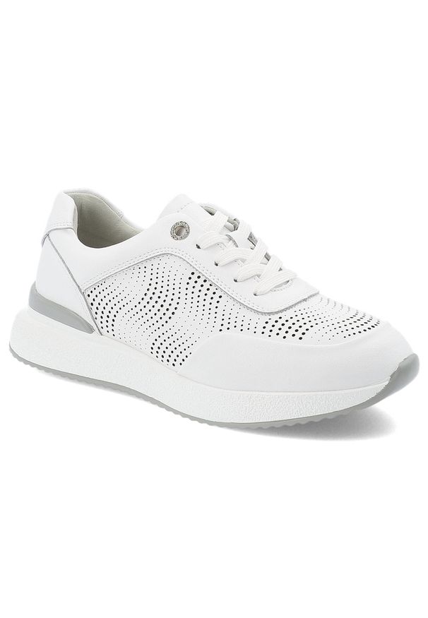 Białe Sneakersy S.Barski Sportowe Obuwie Damskie. Okazja: na co dzień. Zapięcie: sznurówki. Kolor: biały. Materiał: materiał. Szerokość cholewki: normalna