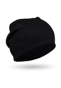 Czapka zimowa Peterson PTN HAT-03 czarny. Kolor: czarny. Materiał: dzianina. Wzór: aplikacja. Sezon: zima. Styl: elegancki, klasyczny