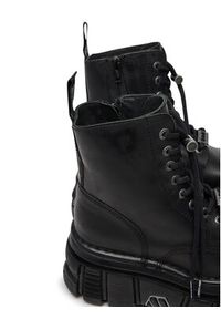 NEW ROCK Glany M-NEWMILI083-S21 Czarny. Kolor: czarny. Materiał: skóra. Styl: rockowy #5