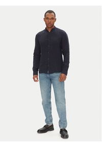 Hugo - HUGO Koszula Elvory 50490740 Granatowy Slim Fit. Kolor: niebieski. Materiał: len #2