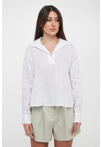 Armani Exchange - Bluzka damska lniana ARMANI EXCHANGE. Materiał: len #4