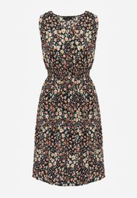 Renee - Granatowa Sukienka Rozkloszowana w Kwiaty z Wiskozy Selesima. Kolor: niebieski. Materiał: wiskoza. Wzór: kwiaty #6