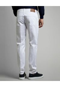 FAY - Białe spodnie Slim. Kolor: biały. Materiał: bawełna, tkanina. Wzór: aplikacja. Styl: klasyczny #2