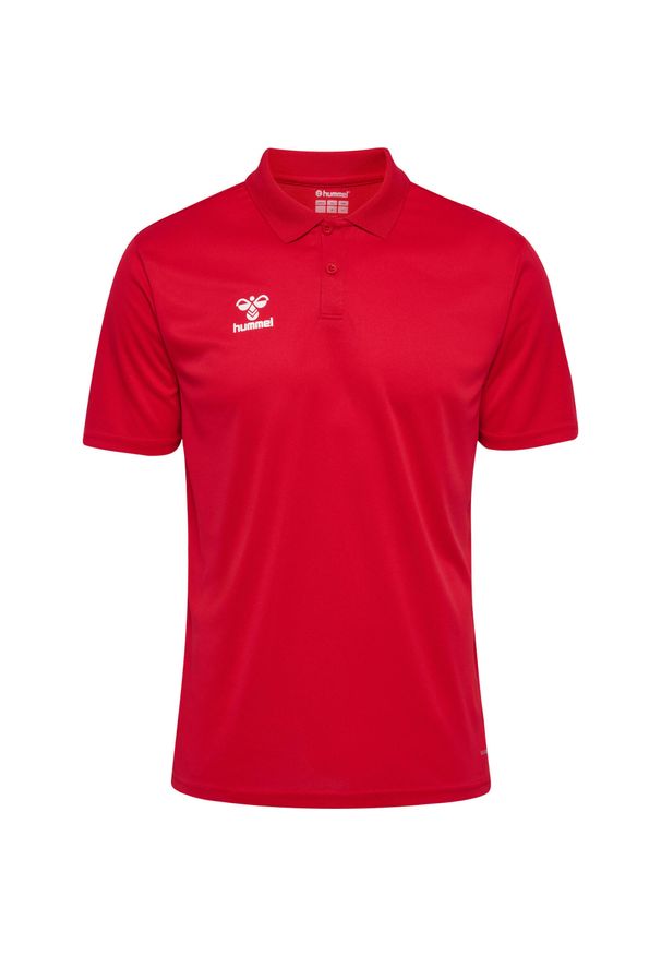 Koszulka poliestrowa sportowa Hummel Essential 24 Polo czerwona. Typ kołnierza: polo. Kolor: czerwony, różowy, wielokolorowy. Materiał: poliester. Styl: sportowy