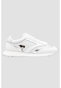 Karl Lagerfeld - KARL LAGERFELD Białe damskie sneakersy skórzane Kapri Karl NFT Lo Lace. Okazja: na co dzień. Kolor: biały. Materiał: skóra