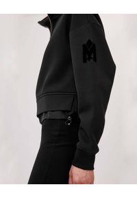 Mackage - MACKAGE - Czarna bluza z suwakiem Monroe. Kolor: czarny. Materiał: bawełna, guma, materiał. Długość rękawa: długi rękaw. Długość: długie. Wzór: aplikacja #3