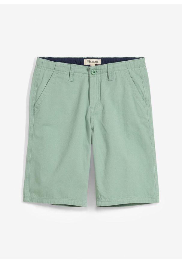 bonprix - Bermudy chino Regular Fit. Kolor: zielony