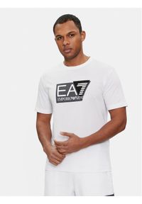 EA7 Emporio Armani T-Shirt 3DPT81 PJM9Z 1100 Biały Regular Fit. Kolor: biały. Materiał: bawełna