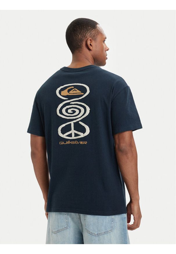Quiksilver T-Shirt Harmony Spiral EQYZT08304 Granatowy Regular Fit. Kolor: niebieski. Materiał: bawełna