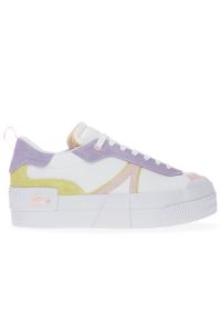 Buty Lacoste L004 Platform 124 2 CFA 747CFA0002-B53 - multikolor. Kolor: wielokolorowy. Materiał: guma, poliester, syntetyk, zamsz, skóra, tkanina. Szerokość cholewki: normalna. Obcas: na platformie