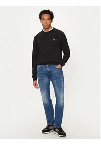 U.S. Polo Assn. Sweter MUP2961 Czarny Regular Fit. Typ kołnierza: polo. Kolor: czarny. Materiał: bawełna