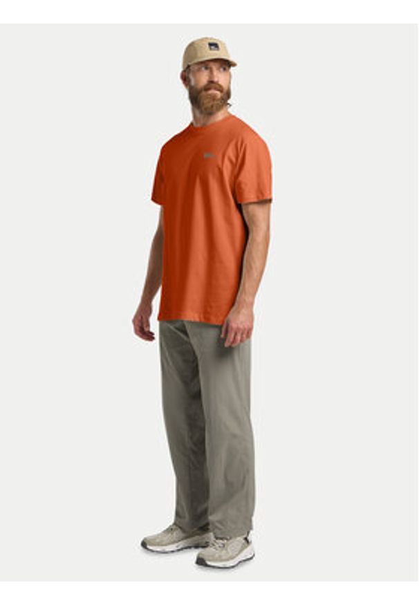 Jack Wolfskin T-Shirt Essential 1808382 Pomarańczowy Regular Fit. Kolor: pomarańczowy. Materiał: bawełna