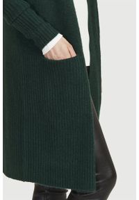 Cellbes - Sweter z otwartym przodem i prążkowanymi detalami. Okazja: na co dzień. Typ kołnierza: dekolt w kształcie V. Kolor: zielony. Materiał: prążkowany. Długość rękawa: długi rękaw. Długość: długie. Styl: casual #3